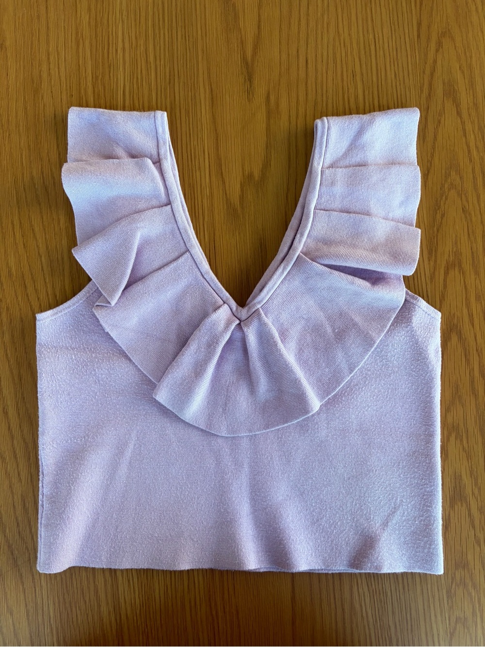 Express Lavender Ruffle V-Neck Tank